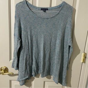 American Eagle Outfitters Gray and Blue Knit Top